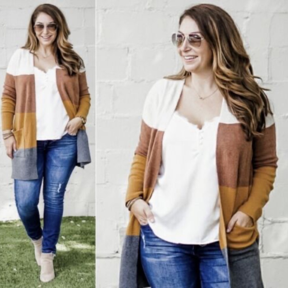 MADEWELL • Boho Kent Striped Cozy Duster Cardigan Sweater - Size Medium